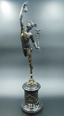 Sculpture ancienne bronze Mercure Hermès Jean de Bologne dieu Mythologie