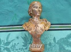 Sculpture ancienne buste Jeanne d'Arc regule Art Nouveau Ancient sculpture