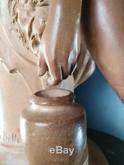 Sculpture ancienne terre cuite nu féminin Carrier Belleuse 72 cm Napolitaine