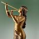 Sculpture Bronze Ancien Edouard Drouot Muse Des Bois Art Nouveau