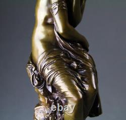 Sculpture bronze ancien La Frileuse par Mathurin Moreau fin XIXème