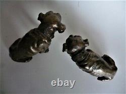 Sculpture bronze ancien couple de chien de chasse animalier dog hunting