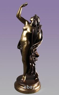 Sculpture bronze ancien par James PRADIER Musique ou Poésie légère