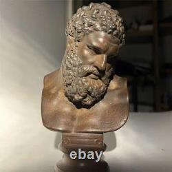 Sculpture buste d'Hercule en bronze artisanale, ancienne statue romaine