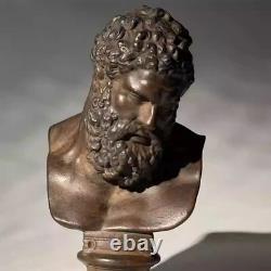 Sculpture buste d'Hercule en bronze artisanale, ancienne statue romaine