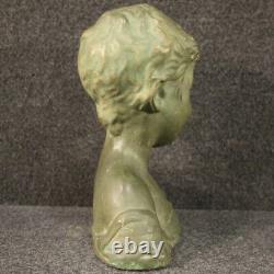 Sculpture buste d'enfant en terre cuite objet statue art style ancien 900