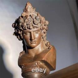 Sculpture buste de Dionysos en bronze artisanale, statue grecque ancienne