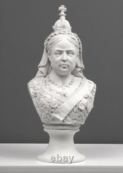 Sculpture buste de la reine Victoria Statue d'art ancien féminin en pierre
