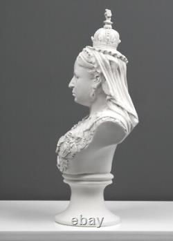 Sculpture buste de la reine Victoria Statue d'art ancien féminin en pierre