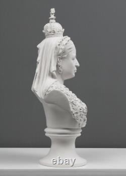 Sculpture buste de la reine Victoria Statue d'art ancien féminin en pierre