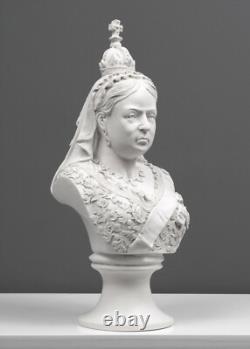 Sculpture buste de la reine Victoria Statue d'art ancien féminin en pierre