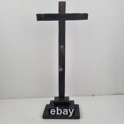 Sculpture, christ, bois, XIX ème, Polychrome, Croix, Ancien