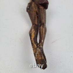 Sculpture, christ, bois, XIX ème, Polychrome, Croix, Ancien