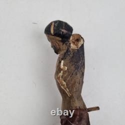 Sculpture, christ, bois, XIX ème, Polychrome, Croix, Ancien