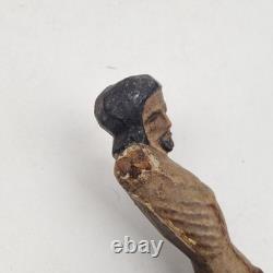 Sculpture, christ, bois, XIX ème, Polychrome, Croix, Ancien