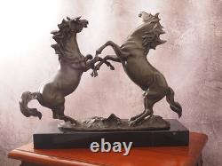 Sculpture en Bronze Cheval Dans Style Ancien Figurine Statue De 38 CM
