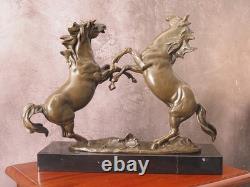 Sculpture en Bronze Cheval Dans Style Ancien Figurine Statue De 38 CM