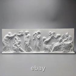 Sculpture en panneau en relief grec ancien artisanal, décor de statue