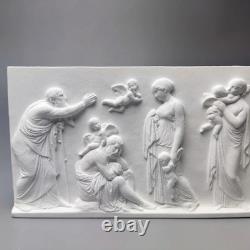 Sculpture en panneau en relief grec ancien artisanal, décor de statue
