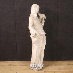 Sculpture en plâtre Vierge avec l'enfant statue religieuse style ancien 900
