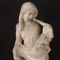 Sculpture en plâtre Vierge avec l'enfant statue religieuse style ancien 900