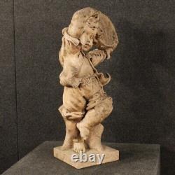 Sculpture française ciment enfant figure tambourin style ancien 900 statue