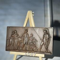 Sculpture grecque ancienne en bronze fait main en relief, statue historique