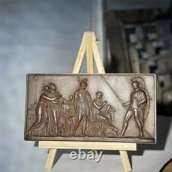 Sculpture grecque ancienne en bronze fait main en relief, statue historique