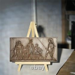 Sculpture grecque ancienne en bronze fait main en relief, statue historique