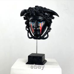 Sculpture pop art méduse pleurant à la main, statue grecque ancienne moderne