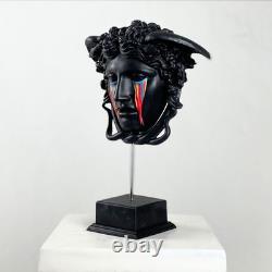 Sculpture pop art méduse pleurant à la main, statue grecque ancienne moderne