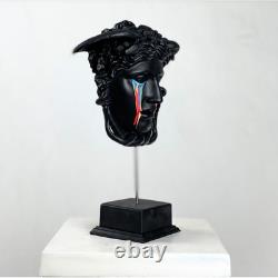 Sculpture pop art méduse pleurant à la main, statue grecque ancienne moderne