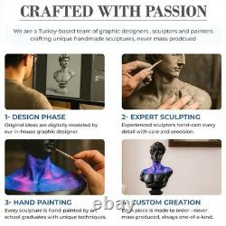 Sculpture pop art méduse pleurant à la main, statue grecque ancienne moderne