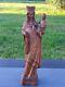 Sculpture Religieuse Vierge à L'enfant Ancienne, Statue Bois H. 30,5 Cm