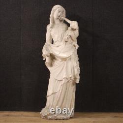 Sculpture religieuse Vierge avec l'enfant plâtre style ancien 20ème siècle 900