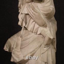Sculpture religieuse Vierge avec l'enfant plâtre style ancien 20ème siècle 900