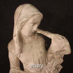 Sculpture religieuse Vierge avec l'enfant plâtre style ancien 20ème siècle 900