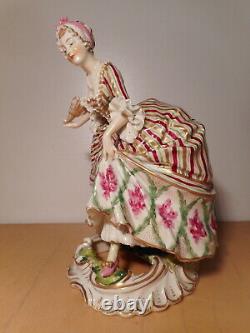 Sculpture statue ancienne biscuit porcelaine 19 siècle femme style rocaille
