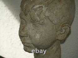 Sculpture statue buste ancienne en terre cuite cabinet de curiosité