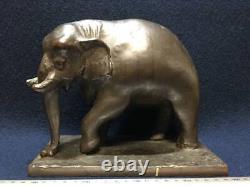 Sculpture statue en bronze éléphant indien L9 pouces 3 kg, ancienne japonaise
