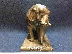 Sculpture statue en bronze éléphant indien L9 pouces 3 kg, ancienne japonaise