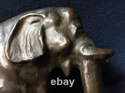 Sculpture statue en bronze éléphant indien L9 pouces 3 kg, ancienne japonaise