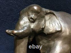 Sculpture statue en bronze éléphant indien L9 pouces 3 kg, ancienne japonaise