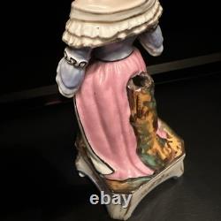 Sculpture statue encrier Porte Plume ancien en porcelaine de Paris XIX Éme