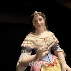 Sculpture statue encrier Porte Plume ancien en porcelaine de Paris XIX Éme