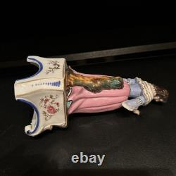 Sculpture statue encrier Porte Plume ancien en porcelaine de Paris XIX Éme