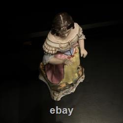 Sculpture statue encrier Porte Plume ancien en porcelaine de Paris XIX Éme