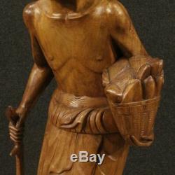 Sculpture statue indiana objet en bois vieux personnage style ancien 900