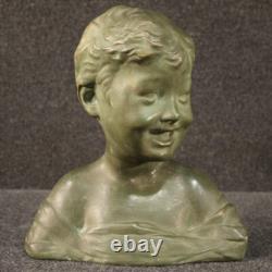 Sculpture terre cuite buste d'enfant art style ancien statue objet 20ème siècle