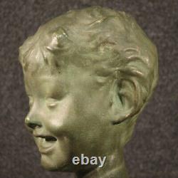 Sculpture terre cuite buste d'enfant art style ancien statue objet 20ème siècle
